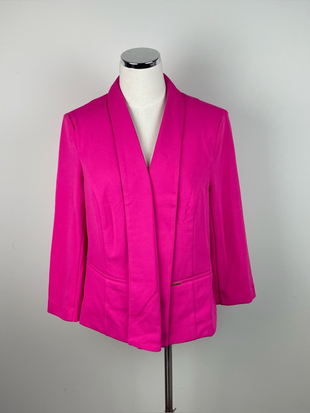 Anne Klein Solid Pink Blazer Jacket Women Large